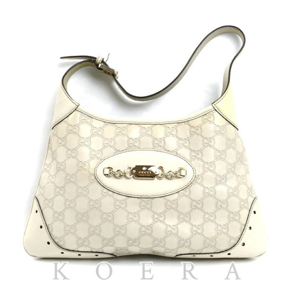 GUCCI Handbags - GUCCI Guccissima One-Shoulder Bag, White, 145778, Women's